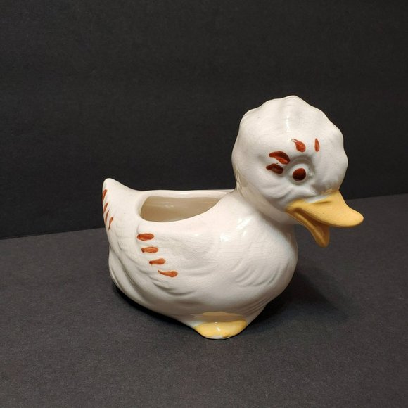 Vintage Duck Planter, Mid Century Pottery, Kitsch Anthropomorphic Bird Plant Pot - Picture 2 of 8